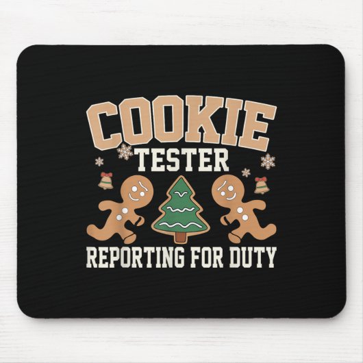 Cookie Tester Rerting For Duty Funny Christmas Xma Muismat (Voorkant)