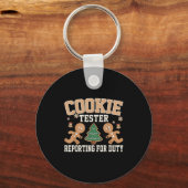 Cookie Tester Rerting For Duty Funny Christmas Xma Sleutelhanger (Voorkant)