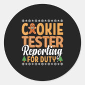 Cookie Tester Rerting For Duty Ronde Sticker (Voorkant)