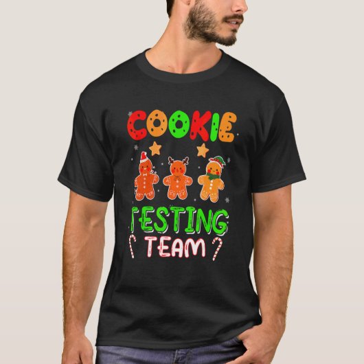 Cookie Testteam Kerst Drie Kerstman Peperkoek T-shirt (Voorkant)