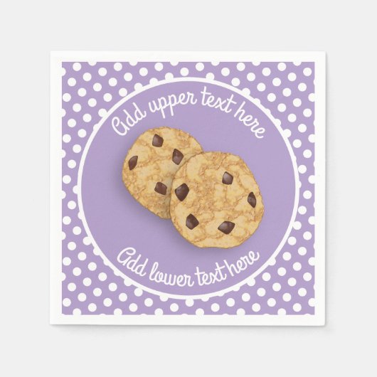 Cookie thema polka dot achtergrond eigen aangepast servet (Voorkant)