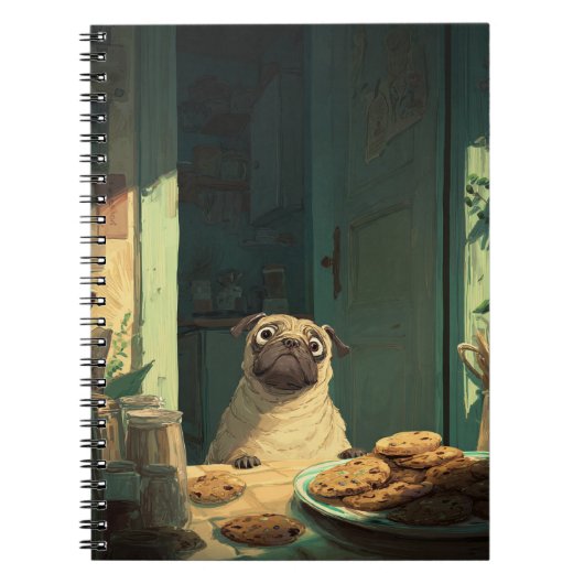 Cookie Thief Pug Spiral Notitieboek (Voorkant)