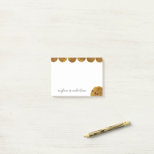 Cookie Time Chocolate Chip Cookie Custom Text Post-it® Notes (Op bureau)