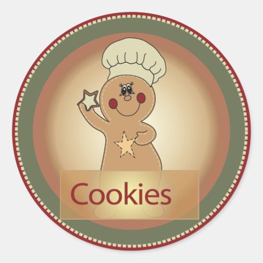 Cookie Treat Gingerbread Ronde Sticker (Voorkant)