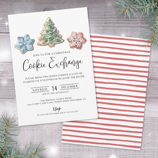 Cookie Uitwisseling Kerstfeest Kerstparty Kaart