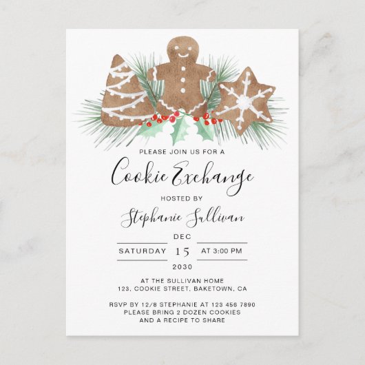 Cookie Uitwisseling Uitnodiging Briefkaart (Voorkant)