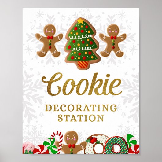Cookie Versier Station Kerstfeest Bord Poster (Voorkant)