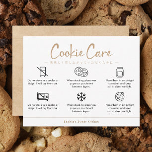 Cookie Verzorgingsinstructies Kraft Minimalistisch Bedankkaart