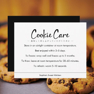 Cookie Verzorgingsinstructies Minimalistische Typo Bedankkaart