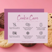 Cookie Verzorgingsinstructies Stof Roze Minimalist Bedankkaart