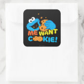 Cookie Wants Cookie Vierkante Sticker (Tas)