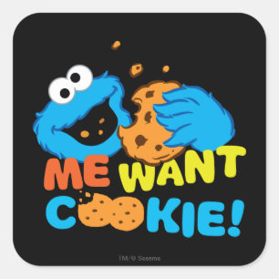 Cookie wil een koekje vierkante sticker