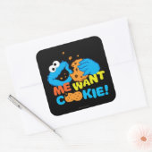 Cookie wil een koekje vierkante sticker (Envelop)