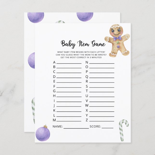 Cookie winter Baby Item Spel (Voorkant / Achterkant)