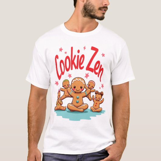 "Cookie Zen" en speelse peperkoek T-shirt (Voorkant)
