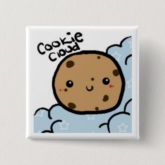 CookieCloud Pin Vierkante Button 5,1 Cm (Voorkant)
