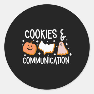 Cookies &amp; Communicatie Grappig Halloween Ontwe Ronde Sticker