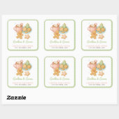 Cookies and Cocoa Christmas Baby Shower Vierkante Sticker (Vel)
