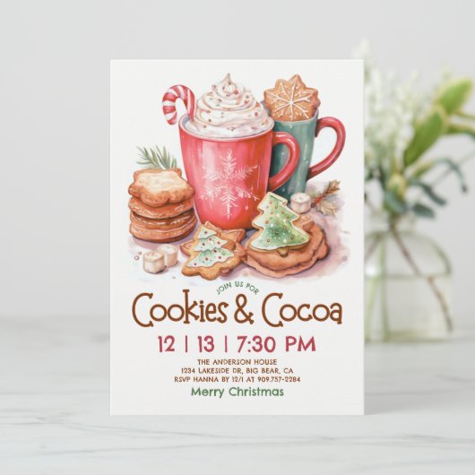 Cookies and Cocoa Christmas Kaart (Staand voorkant)