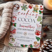 Cookies and Cocoa Winter Birthday Invitation Kaart