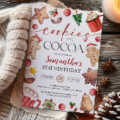 Cookies and Cocoa Winter Birthday Invitation Kaart