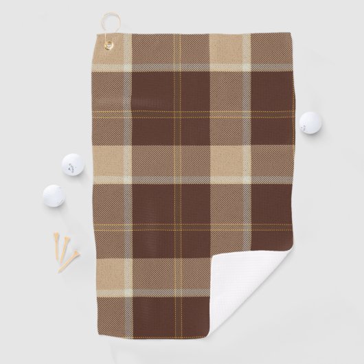 Cookies and Cream TARTAN Bruine Monogram Golfhanddoek (Insitu)