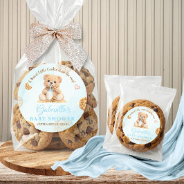 Cookies and Milk Baby Shower - Teddy Baby Shower Ronde Sticker