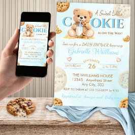 Cookies and Milk Baby Shower - Teddy Bear Baby Sho Kaart