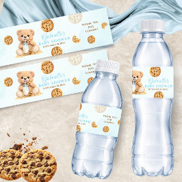 Cookies and Milk Baby Shower - Teddy Bear Baby Waterfles Etiket