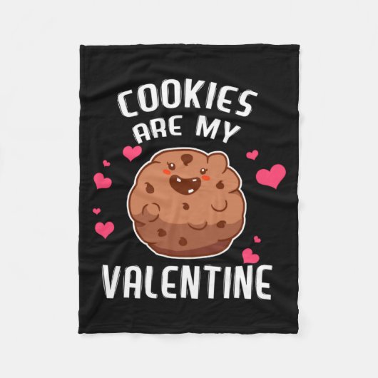 Cookies Are My Valentine Chocolate Biscuit Baker Fleece Deken (Voorkant)