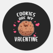 Cookies Are My Valentine Chocolate Biscuit Baker  Ronde Sticker (Voorkant)