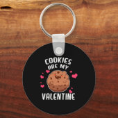 Cookies Are My Valentine Chocolate Biscuit Baker  Sleutelhanger (Voorkant)