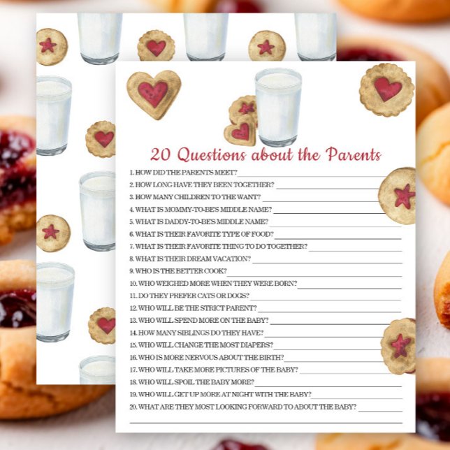Cookies baby shower - 20 Questions about Parents (Creator heeft geüpload)