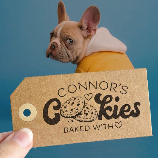 Cookies Backed With Love Heart Custom Name Rubberstempel