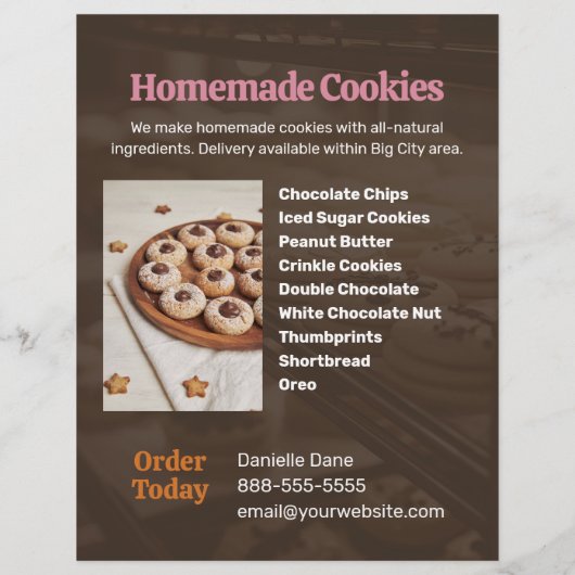 Cookies Bakery Flyer Sjabloon (Achterkant)