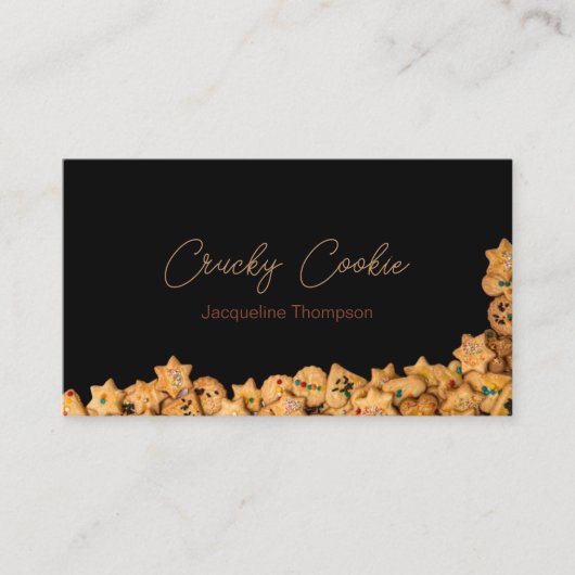 Cookies Bakery QR Code Zwart Professionele Visitekaartje (Voorkant)