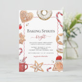 Cookies Baking Spirits Bright Christmas Party Kaart (Staand voorkant)