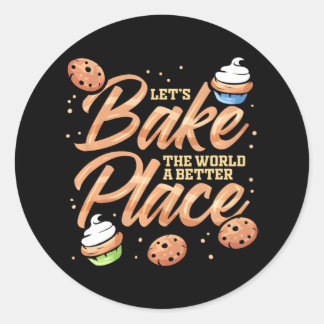 Cookies bakken voor banketbakker Chef Bake Cake Ronde Sticker