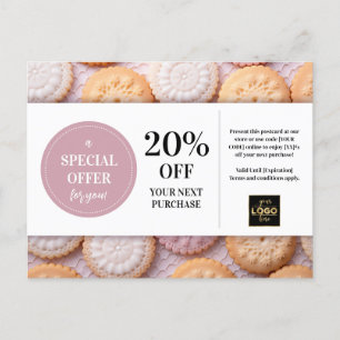 Cookies Bakkerij Baker Custom Coupon Korting Briefkaart