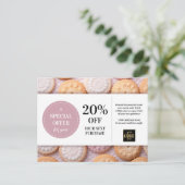 Cookies Bakkerij Baker Custom Coupon Korting Briefkaart (Staand voorkant)