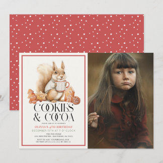 Cookies & Cacao Eekhoorn Kind Verjaardagsfoto Kaart