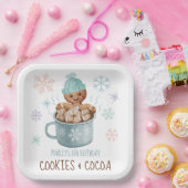Cookies & Cacao Gingerbread Boy Winter Verjaardag Papieren Bordje (Feest)