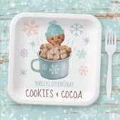 Cookies & Cacao Gingerbread Boy Winter Verjaardag Papieren Bordje