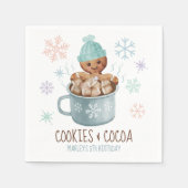 Cookies & Cacao Gingerbread Boy Winter Verjaardag Servet (Voorkant)