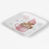 Cookies & Cacao Gingerbread Meisje Winter Verjaard Papieren Bordje (Gebogen)