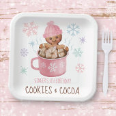 Cookies & Cacao Gingerbread Meisje Winter Verjaard Papieren Bordje