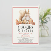 Cookies & Cacao Hot Chocolade Eekhoorn Baby shower Kaart (Staand voorkant)