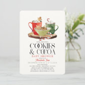 Cookies & Cacao Kerstvakantie Baby shower Kaart (Staand voorkant)
