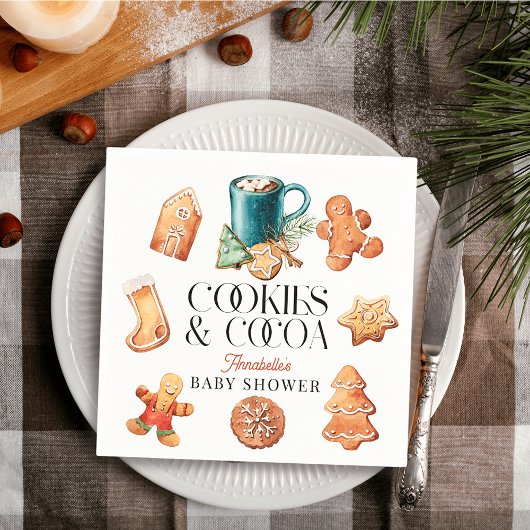 Cookies & Cacao Kerstvakantie Baby shower Servet