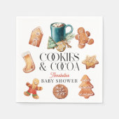 Cookies & Cacao Kerstvakantie Baby shower Servet (Voorkant)